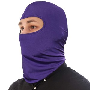 (Trifong) フルフェイスマスク フェイスカバー 冷感 通気性 覆面 紫 目出し帽 uv ヘルメット バイク スパルコ マスク 防晒 吸汗速乾 ?性 
