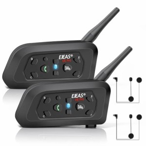 EJEAS バイク インカム V6Pro(2台セット) 2人同時通話 6人ペアリング バイク用品 最大通話距離1200M イ ヘルメット バイク ンターコム 防