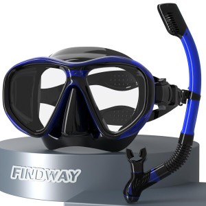 Findway シュノーケリング マスク シュノーケルセット 大人用 ドライ式シュノーケリングセット 潜水メガネ 男女兼用 曇り止め 水中メガネ