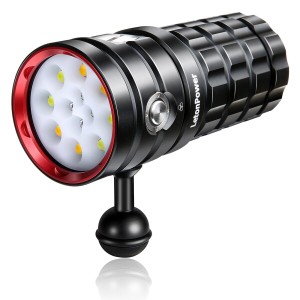 水中ライト ダイビング、LetonPower TS プロ 13000Lumens 水中 120 m ダイビング ライト、スキューバ ライト、Type-C 充電水中カメラ ラ