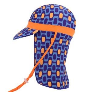 ESTAMICO キッズ 子供向け 水着日焼け予防帽子 水泳帽 UVカット紫外線対策 フラップキャップ帽子 シェードハット スイムキャップ（オレン