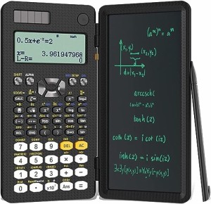 ROATEE 関数電卓 電卓付き電子メモパッド 417 多機能電子計算機 2in1微分積分・統計計算・数学自然表示 4行表示 関数・機能 科学電卓 ソ
