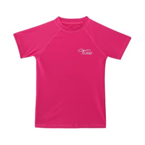 TIZAX キッズ ラッシュガード 子供 水着 半袖 Ｔシャツ UVカットUPF50+ (ローズ, 140/8T)