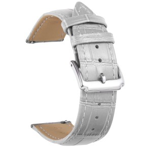 (BINLUN) レザー時計バンドクイックリリース 革腕時計ベルトメンズ レディース交換用 スマートウォッチベルトワニ革模様 (19MM，グレー)