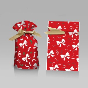 ラッピング 袋  プレゼント 包装紙 （ 誕生日 プチ ギフト に ラッピング袋 ） リボン付き 手提げ 巾着 クリスマス ラッピング袋 キャン