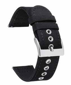 (BINLUN) 時計ベルトキャンバス クイックリリース 布製 腕時計バンド 18mm 20mm 22mm 24mm ウォッチバンド 交換ベルト 通気性高い スマー