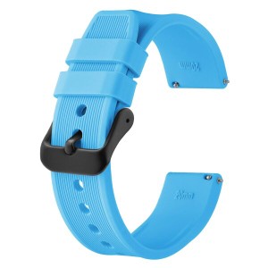 (BISONSTRAP) 腕時計シリコンバンド 24mm スポーティーラバーベルトクイックリリース付き ブルー ブラック尾錠