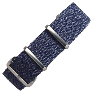 (time+) 22mm NATO G10 Perlon Strap パーロン ストラップ ミリタリー時計ベルトネイビー ブラッシュド