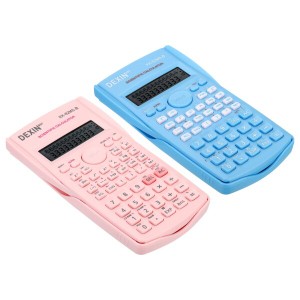 PATIKIL 関数電卓 1セット 2ライン 標準工学計算機 12桁 LCDディスプレイ 数学電卓 オフィス ビジネス 学習用 ピンク/ブルー