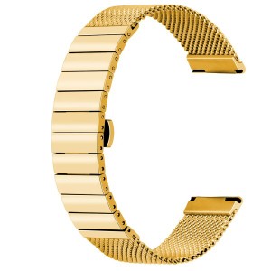 (Kai Tian) 18mm ゴールド 時計バンド 交換 ベルト プッシュ D バックル 腕時計 ステンレス メッシュ ベルト メタルベルト 時計 レディー