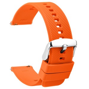 (TStrap) シリコン 時計 ベルト 20mm - ラバー メンズ 腕時計バンド オレージ - スマートウォッチ ベルト 交換ベルト - 防水時計ストラッ
