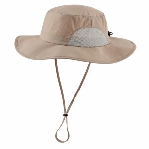 (Connectyle) UPF50+ 日除け帽子 サファリハット メンズ レディース つば広 UVカット ハット 折りたたみ 釣り帽子 ミルキーカーキ