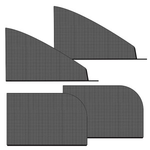 RERACO 車用網戸 サイドドア用 ４枚セット セダン SUV 汎用 車 網戸 サンシェード 車中泊 虫除け 紫外線対策 プライバシー保護 サイド 窓