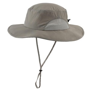 (Connectyle) UPF50+ 日除け帽子 サファリハット メンズ レディース つば広 UVカット ハット 折りたたみ 釣り帽子 クールグレー