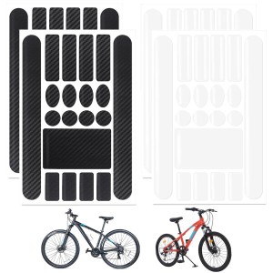 Getrays 4シート 自転車フレーム 保護シール、2色 こすれ防止 と 傷防止 保護フィルム マウンテンロードバイク用、折畳みフレームフロン