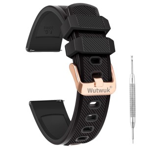 (wutwuk) シリコン時計バンド 20mm クイックリリース ソフトラバー 時計ストラップ ベルト 男女兼用 交換リストバンド カラフル色選択 （