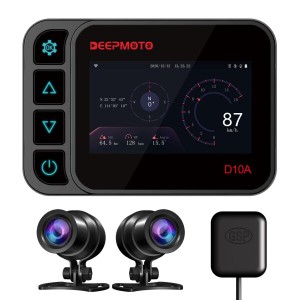 DEEPMOTO バイク ドライブレコーダー 1080P デュアル HD カメラ付き の暗視機能を搭載 3インチIPSスクリーン ループ録画 駐車監視機能 IP