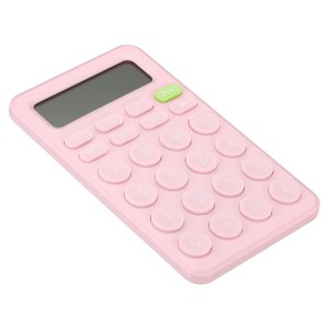 PATIKIL デスクベーシックキュートな電卓 小型デスクトップ電卓 バッテリ駆動 12桁大型LCDディスプレイ付き オフィス ホーム用 ピンク