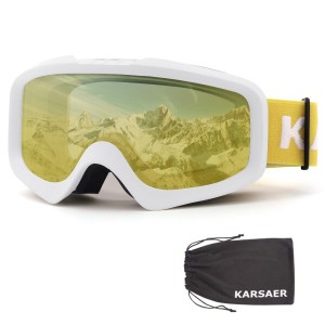 (Karsaer) スノーボード スキー ゴーグル レディース 眼鏡対応 防風/防雪/曇り止め 紫外線防止 メガネ対応 ゴーグルケース スノーゴーグ
