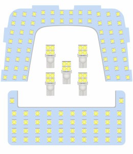 Kazuki プリウス 50系 LED ルームランプ ホワイト 車内灯 PRIUS 50系 車種専用設計 ZVW50 ZVW51 ZVW55 LED 室内灯 122発 5050SMD 純正交