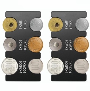 zhuolan コインホルダー 携帯 硬貨収納 小銭財布 軽量 コンパクト 片手で取り出せ (ブラック, 2組本体)