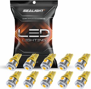 SEALIGHT t10 led アンバー ウインカー ポジションランプ 車検対応 電球色 高輝度300? ルームランプ ledバルブ 2700k 最高の5050SMD 5000