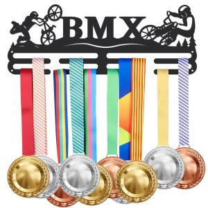 SUPERDANT BMX自転車競技メダルホルダー 自転車競技メダルハンガー 鉄製メダルフック メダルディスプレイハンガー メダルスタンド メダル