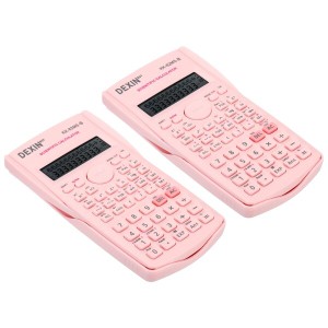 PATIKIL 関数電卓 2個 2ライン 標準工学計算機 12桁 LCDディスプレイ 数学電卓 オフィス ビジネス 学習用 ピンク