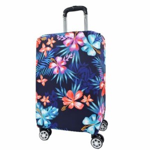 (GANNEPIE) スーツケースカバー洗濯可能スーツケース保護カバースクラッチ防止スーツケースカバー、リーフフラワー、19~20インチの荷物に