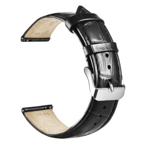 (Aullivillen) 腕時計 ベルト 22mm 交換用時計バンドレザークイックリリースストラップボーナス交換ツール 防水 防汗 (ブラック, 22)