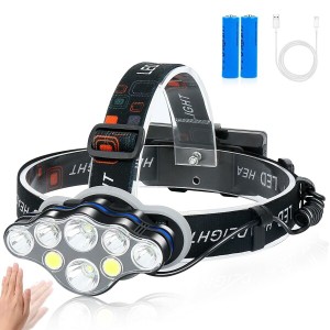 ヘッドライト USB充電 LEDヘッドランプ LED ヘッドライト 8 LED 8種モード IPX5防水 赤＆白ライト 角度調整可能 軽量 釣り/登山/キャンプ