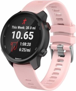 GARMIN ガーミン Forerunner 245 / 245 Music / 645 / 645 Music 交換用ハンド ベルト シリコン製 (ピンク)