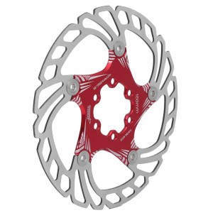 高強度ブレーキパッド160 mmバイクディスクローターバイクディスクブレーキマウンテンバイク用6ネジ(赤)