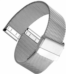 (YFS) 腕時計ベルト 時計ハンド ステンレス メタル 替えベルト 調節工具付き メッシュ ミラネーゼベルト プッシュボタン式 バックルブレ