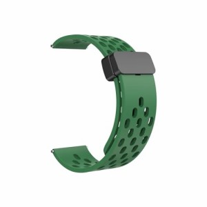 (YSuqiBB) 時計バンド20mm 22mm 多孔質通気マグネットシリコンバンド防水柔軟快適工具不要簡単交換ほとんどのスマートウォッチに適用腕時