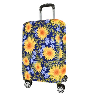 (GANNEPIE) スーツケースカバー洗濯可能スーツケース保護カバースクラッチ防止スーツケースカバー、ひまわり、22~24インチの荷物に対応