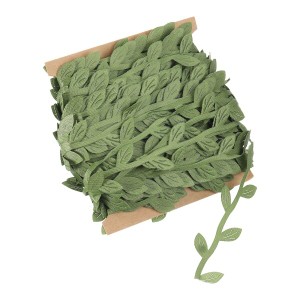 PATIKIL 22 ヤード 緑リーフリボン クリスマスリース作り ギフトラッピング ウェディングデコレーションに最適な人工の葉っぱトリムロー