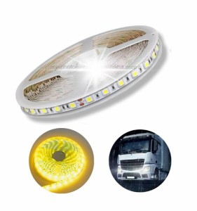 スーパーブライト 24V LED テープライト 防水 5m 5050LED 300SMD トラック 間接照明 室内照明 ネオン 漁船 船舶 (イエロー)