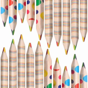 YFFSFDC レインボー色鉛筆 4色芯 多色えんぴつ カラフル色鉛筆スケッチ、芸術、塗り絵、学生用実用的多色えんぴつ （虹色、20本セット）