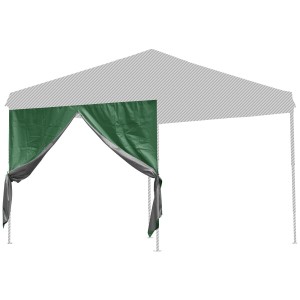 FIELDOOR タープテント 2.5ｍ×2.5ｍ 専用サイドシート(横幕) ウォールジップタイプ (グリーン)