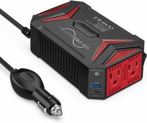 BESTEK 正弦波 インバーター シガーソケット コンセント 300W DC12VをAC100Vに変換 USB2ポート搭載：USB-C PD 30W USB-A PD 18W ACコンセ