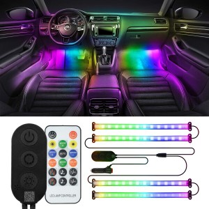 MOREFULLS 車 RGB LED テープライト イルミネーション 携帯APPコントロール 高輝度 音に反応 サウンドセンサー内蔵 全213発光モード フッ