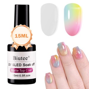 Biutee トップコート ツヤ消し 15 ml ジェルネイル ノンワイプマットトップジェル トップコートノンワイプトップジェル (15mlマットトッ