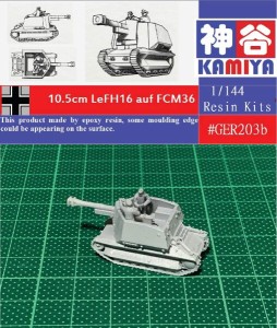 1/144 未組立 WWII German 105mm LeFH16 auf FCM36 SPG (GER203B)