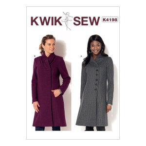 Misses' Swan-Neck Coats スワンネックコートの型紙セット K4198 サイズ：XS-S-M-L-XL