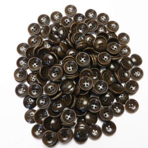 茶色ナットボタン 13.5mm 4穴 カジュアルシャツ カーディガン 最適 200個入り NUT512-13.5-BR-006