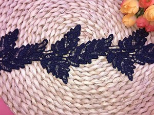 幅:9.5cm　　弾力なし、花モチーフ付刺繍入りレース、アクセサリー 　　　　　　　　テーブル掛け、カーテン、ウェディングドレス、DIY、