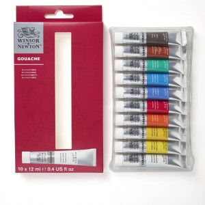 Winsor & Newton (ウィンザー＆ニュートン) ガッシュ 絵の具セット 絵の具 チューブ10本セット(各12ml)