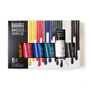 Liquitex (リキテックス) アクリル絵の具 ベーシックス 絵の具 チューブ6本セット（各118ml）フランス製