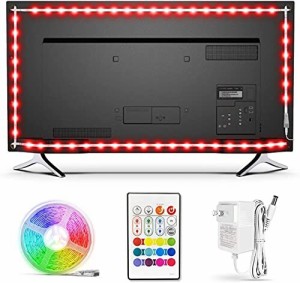 BASON led テープライト6.5m RGB テレビバックライト 24キーリモコン操作 5050 SMD 電源給電led テープ イルミネーション クリスマス飾り